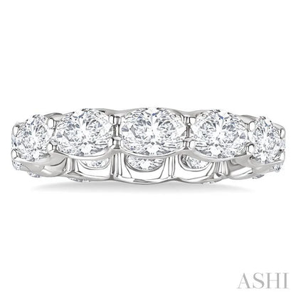 Oval Shape East-West Eternity Diamond Wedding Band