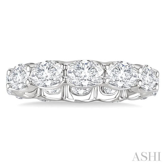 Oval Shape East-West Eternity Diamond Wedding Band