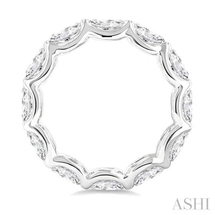 Oval Shape East-West Eternity Diamond Wedding Band