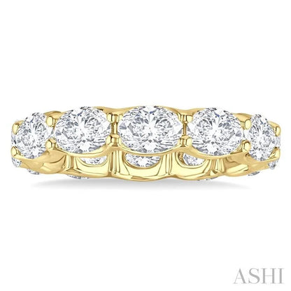 Oval Shape East-West Eternity Diamond Wedding Band