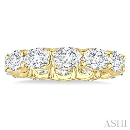Oval Shape East-West Eternity Diamond Wedding Band
