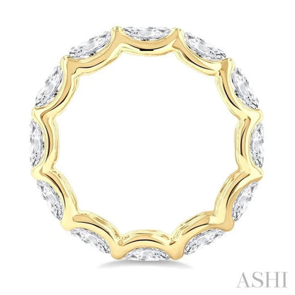 Oval Shape East-West Eternity Diamond Wedding Band