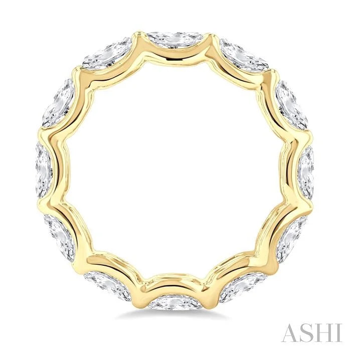 Oval Shape East-West Eternity Diamond Wedding Band