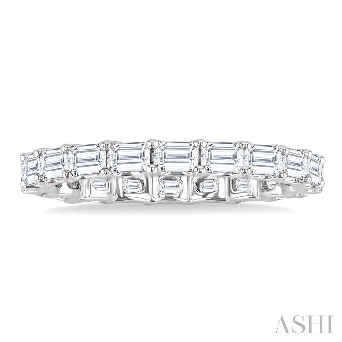 Emerald Shape East-West Eternity Diamond Wedding Band