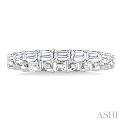 Emerald Shape East-West Eternity Diamond Wedding Band