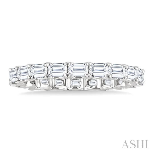Emerald Shape East-West Eternity Diamond Wedding Band