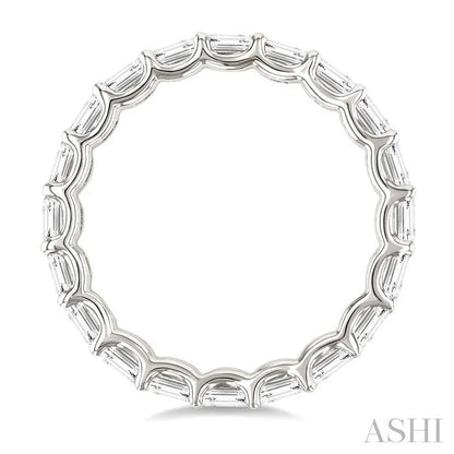 Emerald Shape East-West Eternity Diamond Wedding Band