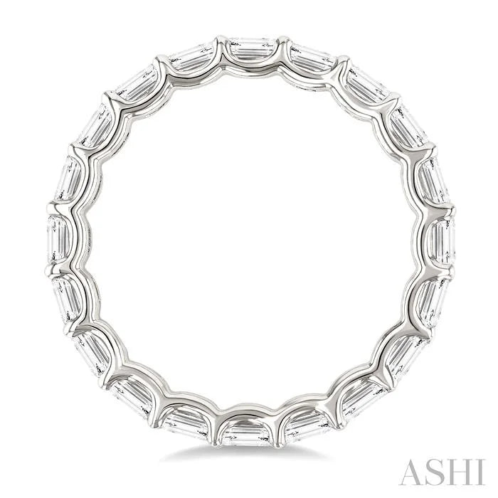 Emerald Shape East-West Eternity Diamond Wedding Band