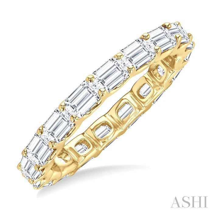 Emerald Shape East-West Eternity Diamond Wedding Band