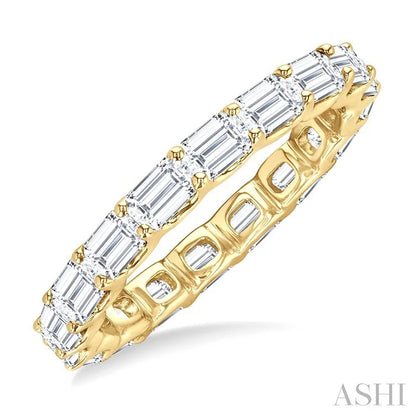 Emerald Shape East-West Eternity Diamond Wedding Band