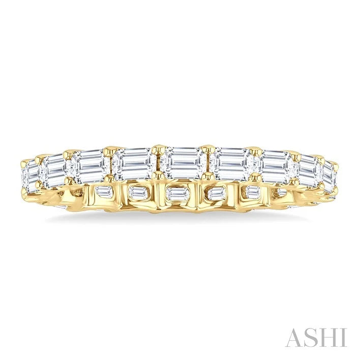 Emerald Shape East-West Eternity Diamond Wedding Band