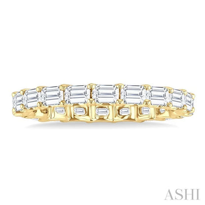 Emerald Shape East-West Eternity Diamond Wedding Band