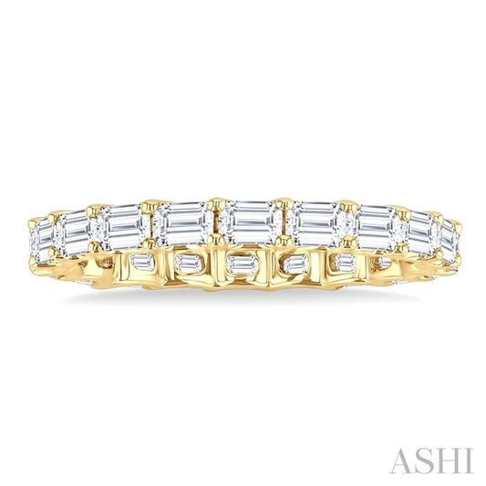 Emerald Shape East-West Eternity Diamond Wedding Band