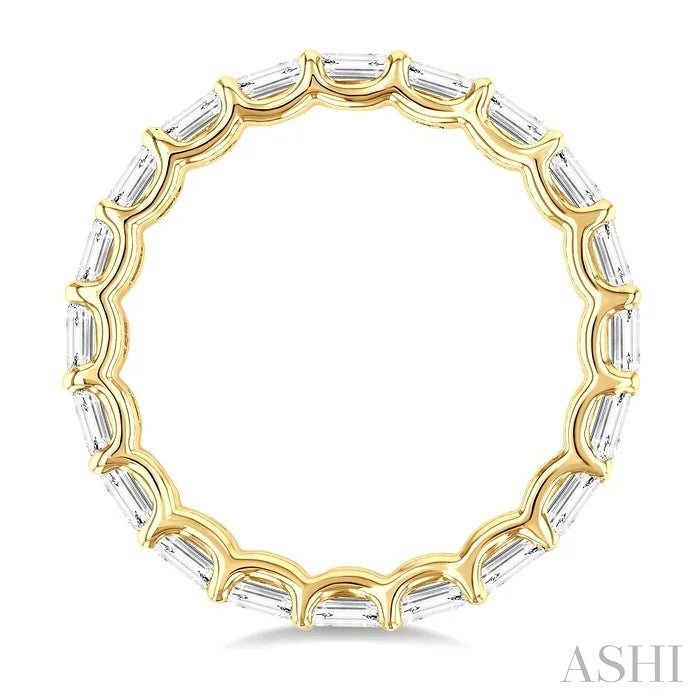 Emerald Shape East-West Eternity Diamond Wedding Band