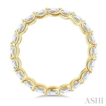 Emerald Shape East-West Eternity Diamond Wedding Band
