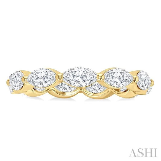 Marquise Shape East-West Eternity Diamond Wedding Band