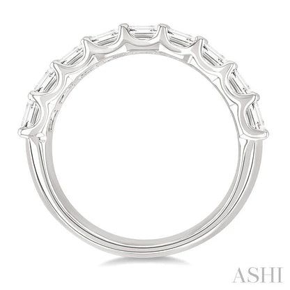Bold Emerald Shape 3 Row Diamond Band