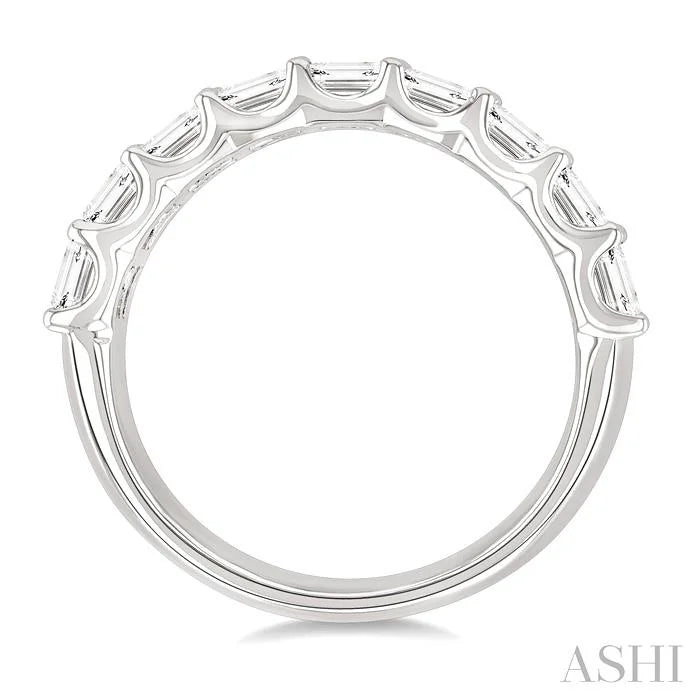Bold Emerald Shape 3 Row Diamond Band