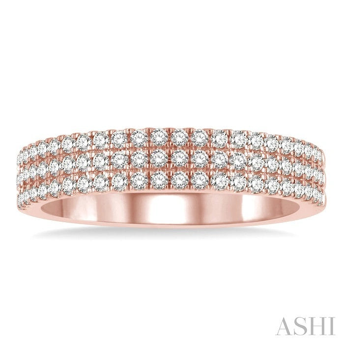 Three Row Diamond Wedding Band