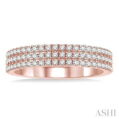 Three Row Diamond Wedding Band