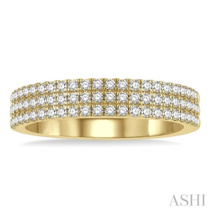 Three Row Diamond Wedding Band