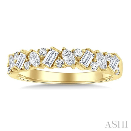 Mixed Shape Zig-Zag Diamond Fashion Band