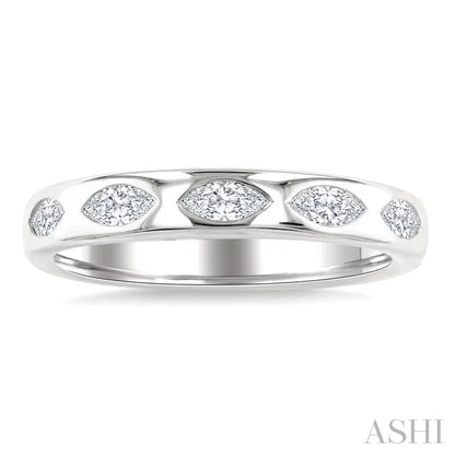 5 Stone Marquise Shape Bezel Set Diamond Band