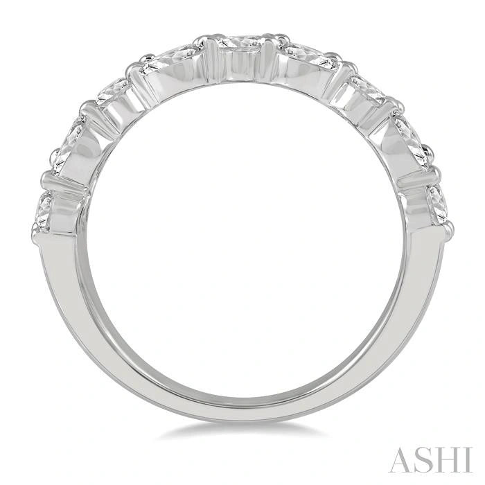 Bold Three Row Baguette Diamond Fashion Band