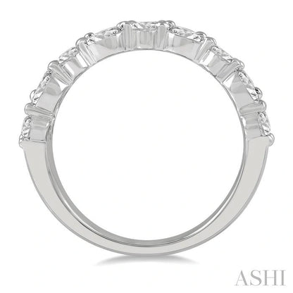 Bold Three Row Baguette Diamond Fashion Band