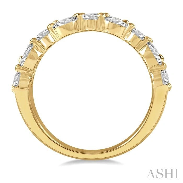 Bold Three Row Baguette Diamond Fashion Band