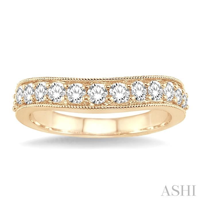 Curved Diamond Wedding Band