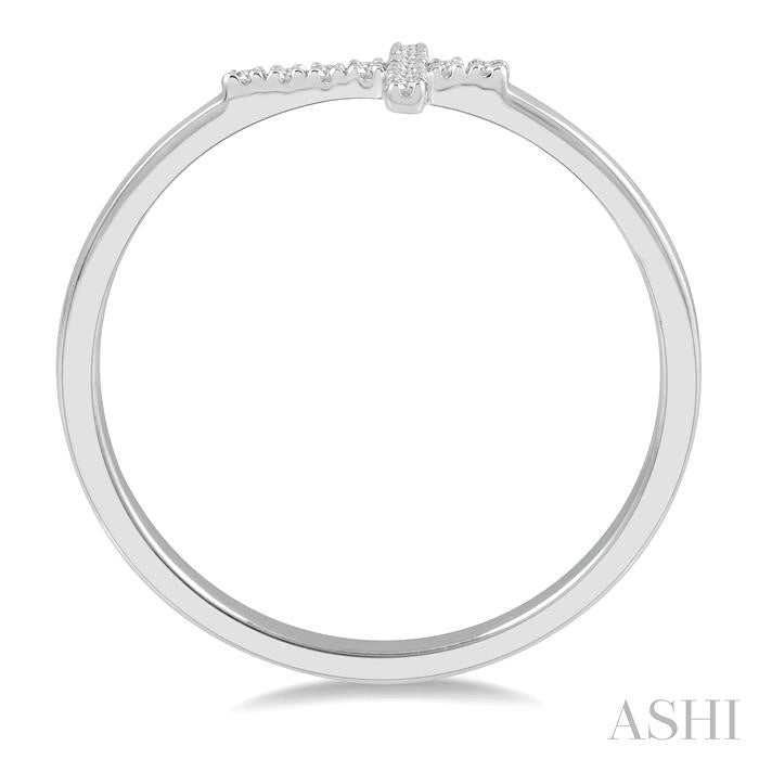 Sideway Cross Diamond Fashion Ring