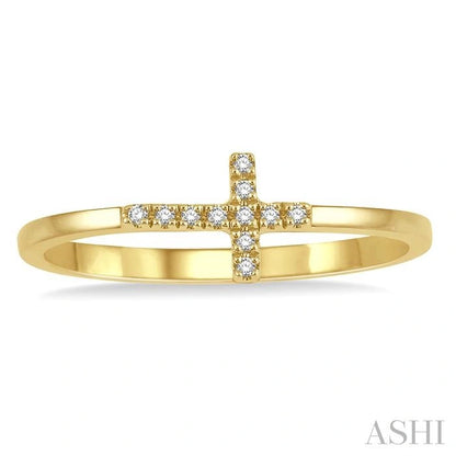 Sideway Cross Diamond Fashion Ring