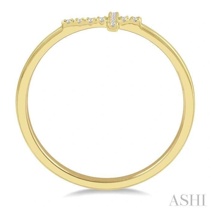 Sideway Cross Diamond Fashion Ring