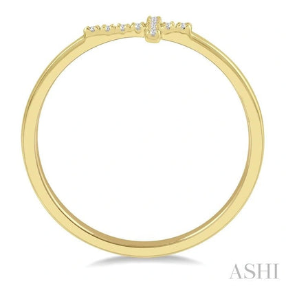 Sideway Cross Diamond Fashion Ring