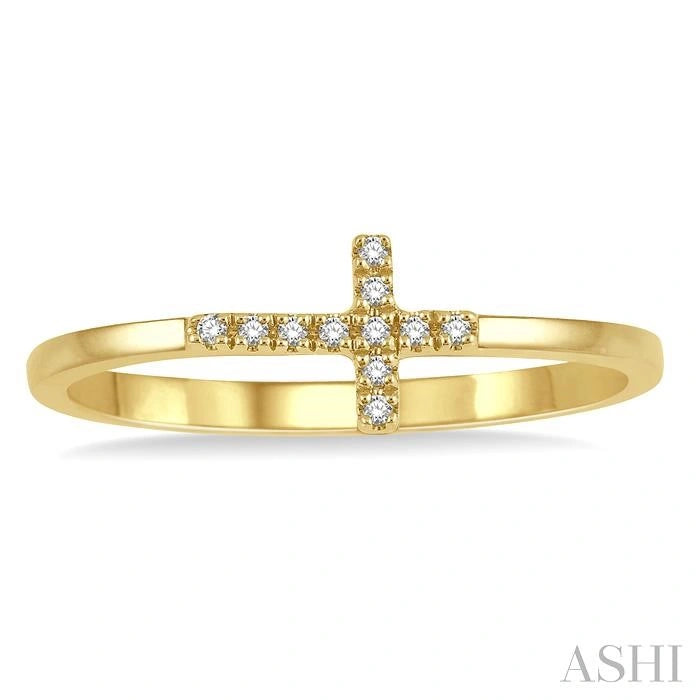 Sideway Cross Diamond Fashion Ring