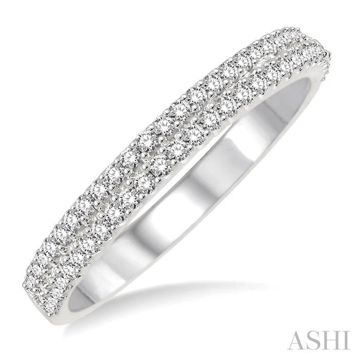 Two Row Diamond Wedding Band
