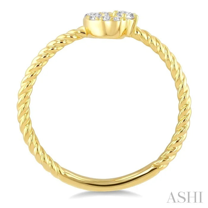Stackable Crescent Moon & Star Diamond Fashion Ring