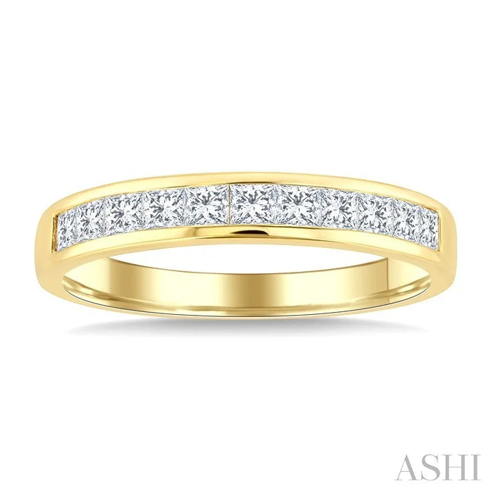 Princess Shape 11 Stone Channel Set Diamond Wedding Band