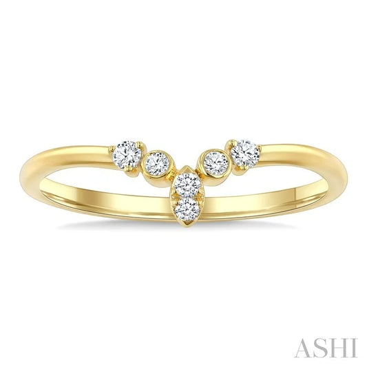 Chevron Diamond Stackable Fashion Ring