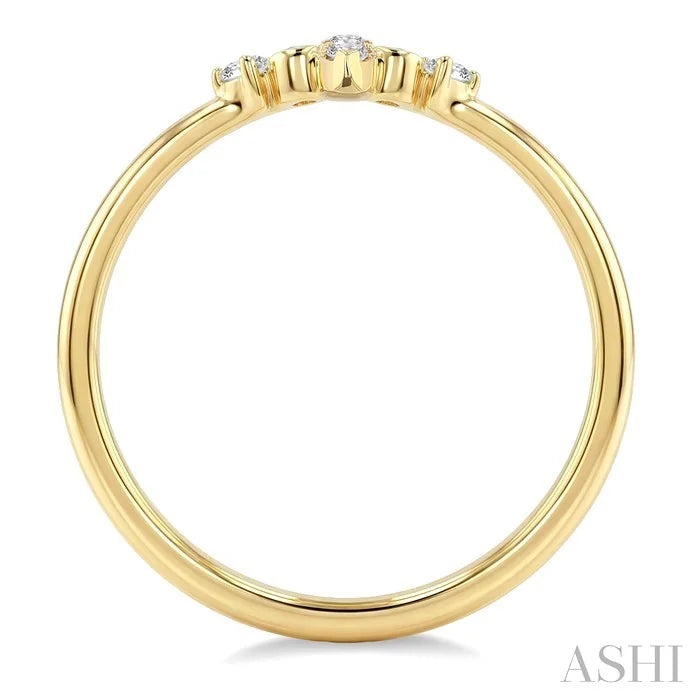 Chevron Diamond Stackable Fashion Ring