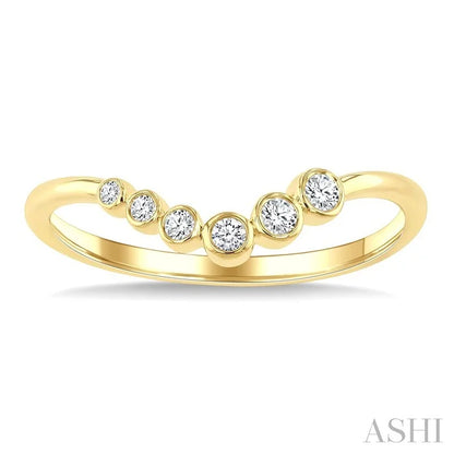 Graduated Wave Bezel Diamond Stackable Fashion Ring