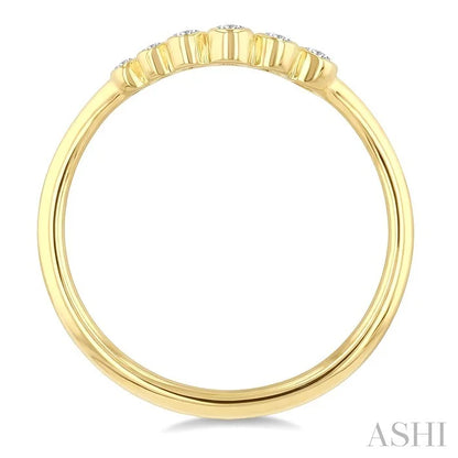 Graduated Wave Bezel Diamond Stackable Fashion Ring