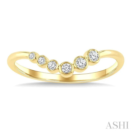 Graduated Wave Bezel Diamond Stackable Fashion Ring