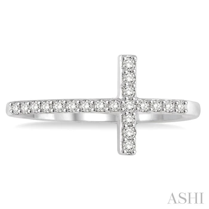 Sideway Cross Diamond Fashion Ring