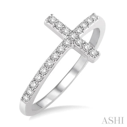 Sideway Cross Diamond Fashion Ring