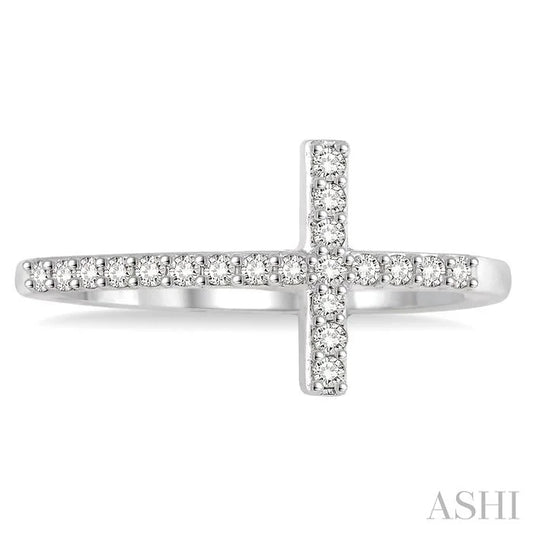 Sideway Cross Diamond Fashion Ring