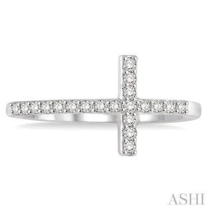 Sideway Cross Diamond Fashion Ring