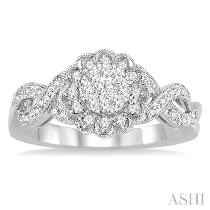 Round Shape Halo Lovebright Diamond Ring
