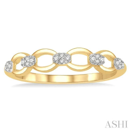 Stackable Oval Shape Link Diamond Fashion Band